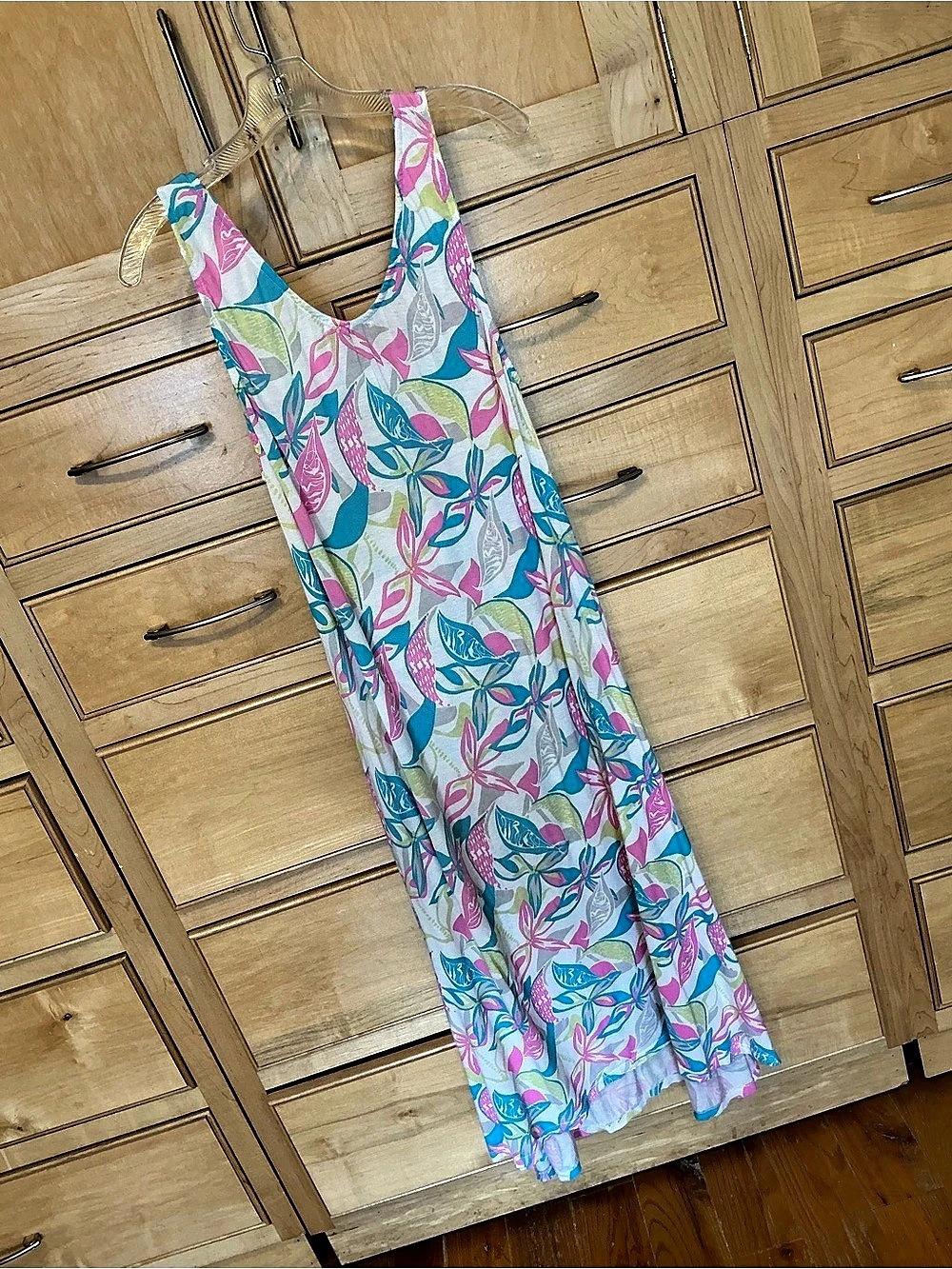 Fresh Produce Floral Maxi Dress Multicolor Medium tank dress pullover style 50”